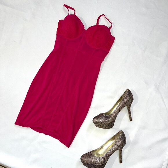 Guess Hot Pink Bodycon Dress Size S - Picture 1 of 6